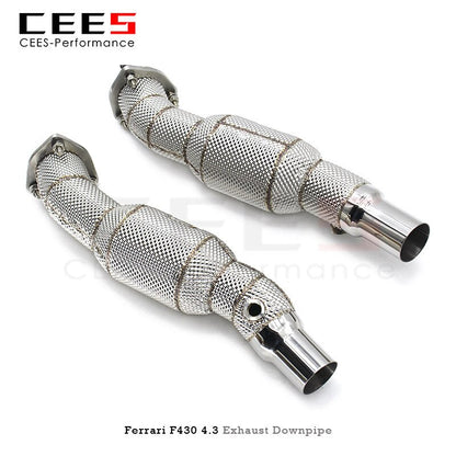 CEES Exhaust Downpipe for Ferrari F430 4.3 2005-2009 High Flow Catted Downpipe Catalytic Converters Exhaust Pipe with Catalyst