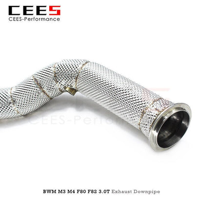 CEES Exhaust Downpipe for BMW M3/M4 F80 F82 3.0T 2014-2019 Catless Catalytic Converters Downpipe Without Catalyst Exhaust Pipe