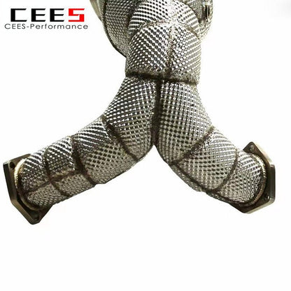 CEES Downpipe For AUDI A8 C8 3.0T 2018-2022 High flow catted downpipe Exhaust Downpipe Exhaust Pipe Performance escapamento