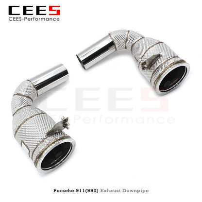 CEES Downpipe for Porsche 911(992) 3.0T Carrera 4S 2019-2022 High Performance Custom Stainless Steel Downspout with Catalysis