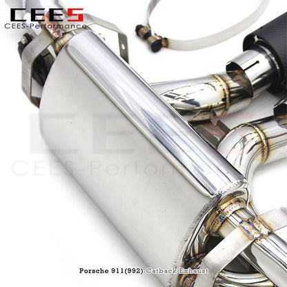 CEES Exhaust Pipe for PORSCHE 911 (992) 3.0T 2019-2023 Stainless Steel Muffler Exhaust System Tuning Performance Catback Exhaust