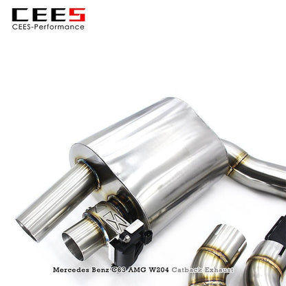 CEES Catback Exhaust For Mercedes-Benz C63 AMG W204 6.2 2012-2015 Exhaust Pipe Muffler 304 Stainless Steel Exhaust System