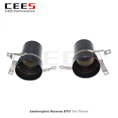 CEES Tail mouth Tips For Lamborghini Huracan EVO 2014- Electroplated Black Titanium Tail Throat Racing Exhaust Pipe