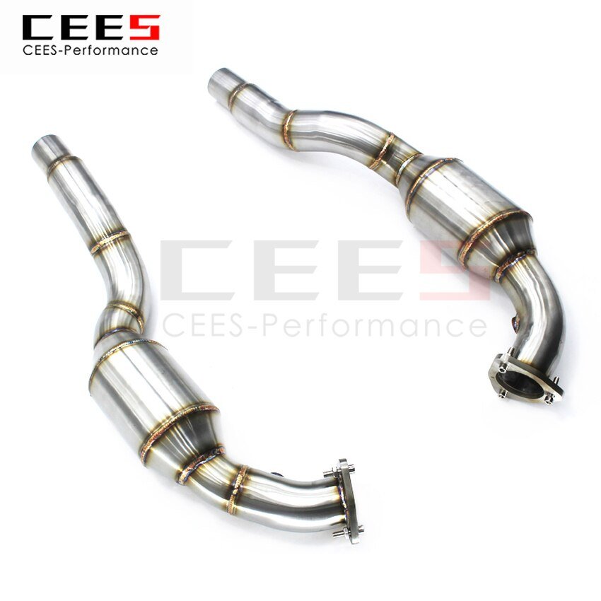 CEES Exhaust System For PORSCHE 911 (997.1 997.2) Headers With Catalyst Test Pipe Converter High Flow Catted Exhaust Downpipe