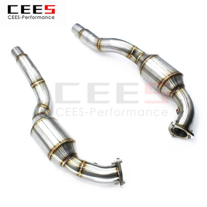 CEES Exhaust System For PORSCHE 911 (997.1 997.2) Headers With Catalyst Test Pipe Converter High Flow Catted Exhaust Downpipe