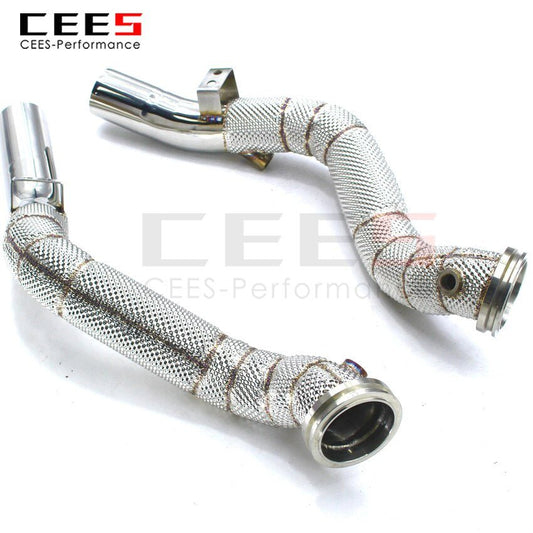 CEES Exhaust System For Maserati Ghibli Headers Without Catalyst No cat Downpipe Manifold Stainless Steel Car Accessories