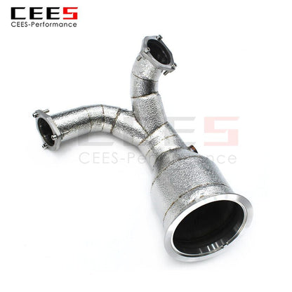 CEES Exhaust System For Audi S4 S5 3.0T Headers With/Without Catalyst Test Pipe Converter High Flow Catted Exhaust Downpipe