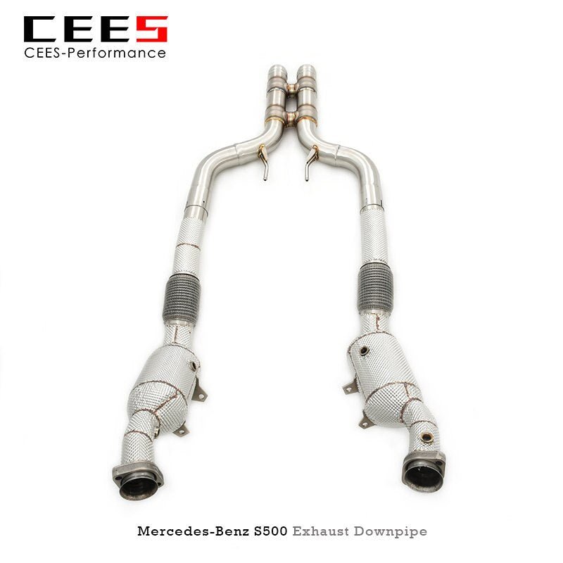 CEES Downpipe for Mercedes-Benz S320/S400/S450/S500 2014-2018 High Flow Catted Performance catalytic converter Exhaust Downpipe