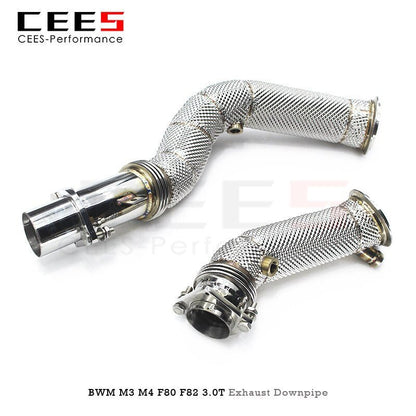 CEES Exhaust Downpipe for BMW M3/M4 F80 F82 3.0T 2014-2019 Catless Catalytic Converters Downpipe Without Catalyst Exhaust Pipe