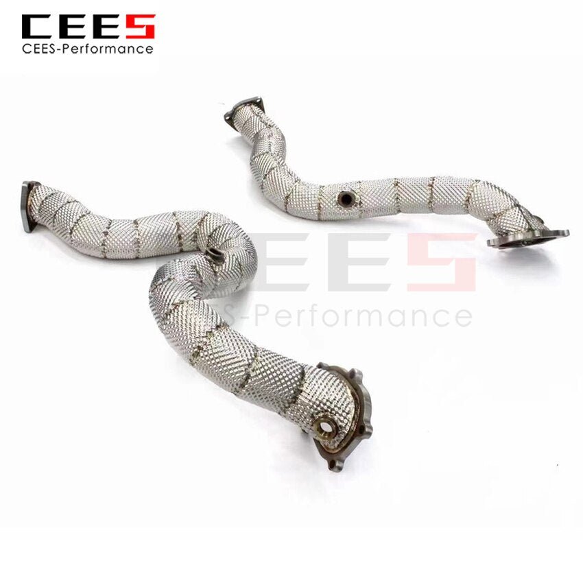 CEES Exhaust System For AUDI RS6 Headers Without Catalyst No cat Downpipe Manifold Stainless Steel Car Accessories