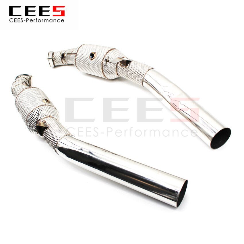 CEES Exhaust System For Mercedes-Benz ML63 6.2 Headers With Catalyst Test Pipe Converter High Flow Catted Exhaust Downpipe