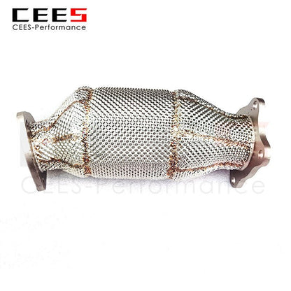 CEES Exhaust System For Audi A4 A5 Q5 B9 2.0T Headers With Catalyst Test Pipe Converter High Flow Catted Exhaust Downpipe