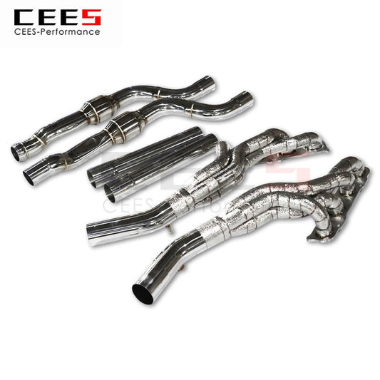 CEES Exhaust System For Mercedes-Benz c63 w204 Headers Stainless Steel Test Pipe No cat Downpipe Stainless Steel Car Parts