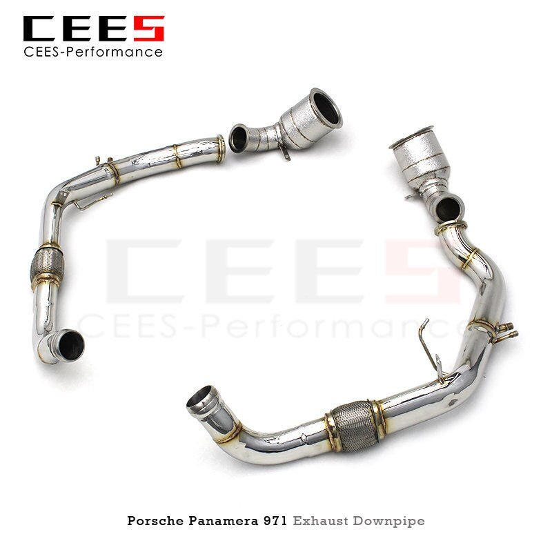 CEES Exhaust Downpipe For Porsche Panamera 971 2.9T 2018+ Downpipe without catalyst 304Stainless Steel Pipe Exhaust System