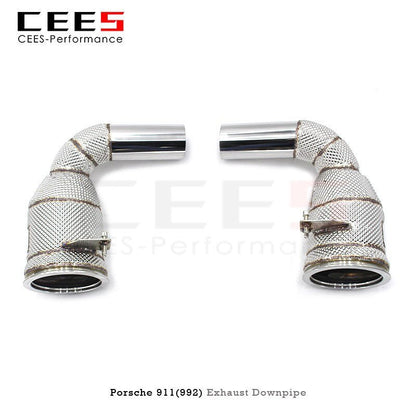 CEES Downpipe for Porsche 911(992) 3.0T Carrera 4S 2019-2022 High Performance Custom Stainless Steel Downspout with Catalysis