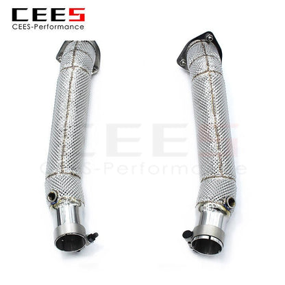 CEES Exhaust Downpipe for Ferrari F430 SC 4.3L 2005-2009 Without Catalyst Stainless Steel Catless Downpipe Exhaust Test Pipe