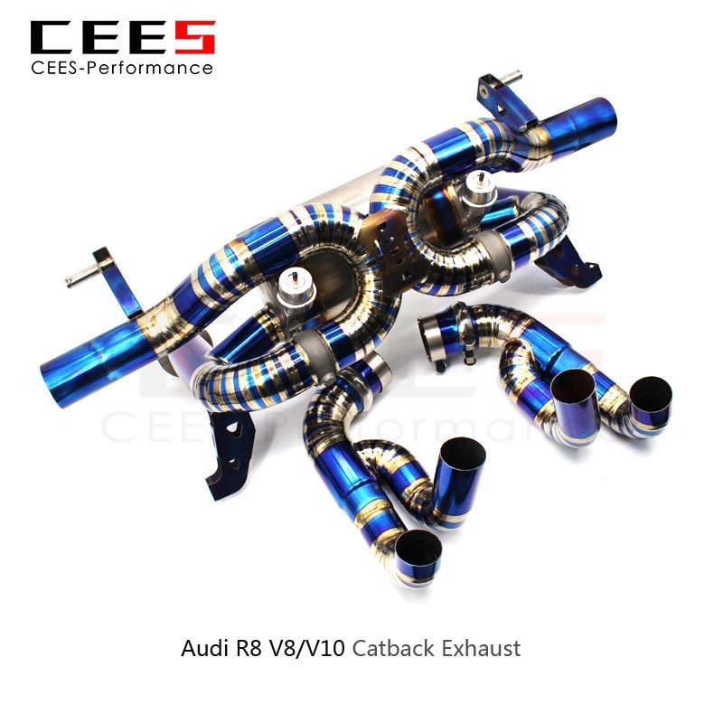 CEES Catback for AUDI R8 V8/V10 2010-2015 Tuning Racing Performance Titanium Valve Mufflers Car Exhaust Assembly System Pipe