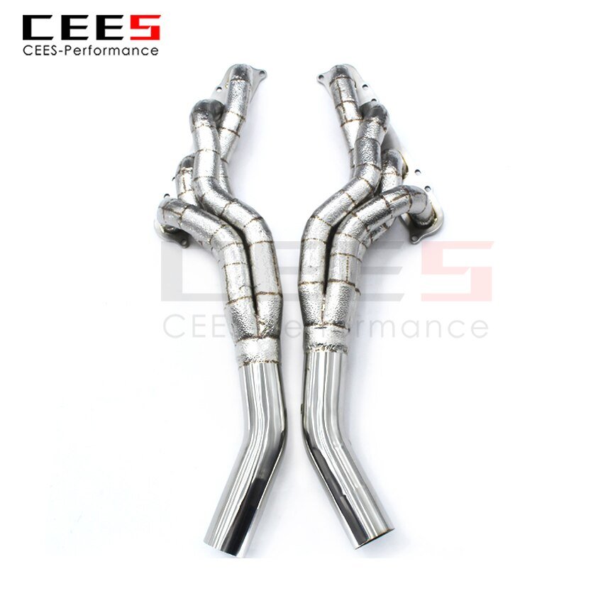 CEES Exhaust System For Mercedes-Benz C63 AMG Headers Stainless Steel Test Pipe No cat Downpipe