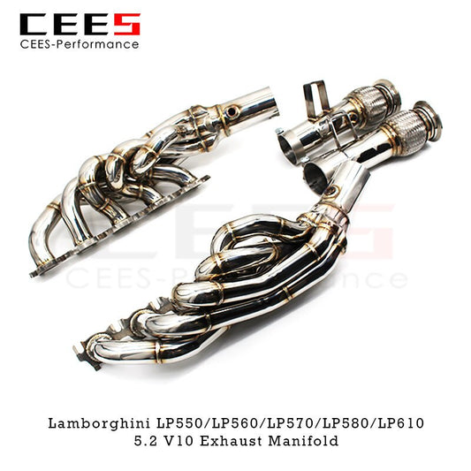 CEES Manifold til Lamborghini Gallardo LP550/LP560/LP570/LP580/LP610 V10 5.2L 2010-2014 Tuning SS304 Header Udstødningssystem 