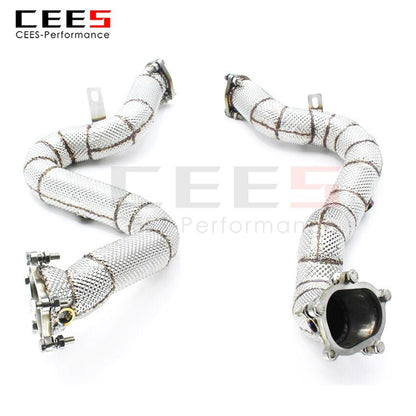 CEES Exhaust System For Audi RS6 C7 Headers Without Catalyst No cat Downpipe Manifold Stainless Steel Car Accessories