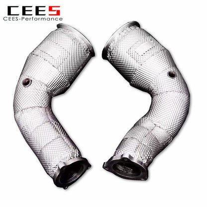 CEES Downpipe for AUDI RS4 2.9T 2019-2022 High Performance 304 High Flow Catted Downpipe  Exhaust Downpipe Escapamentos