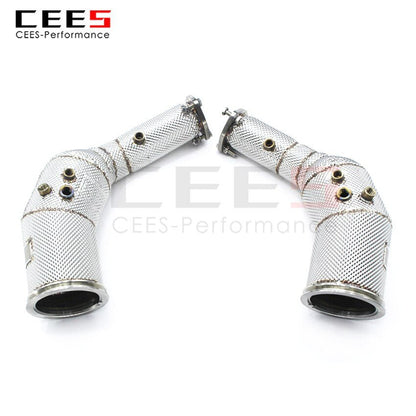 CEES Exhaust System For Audi RS6 C8 Headers With/Without Catalyst Test Pipe Converter High Flow Catted Exhaust Downpipe