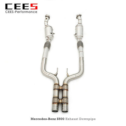 CEES Downpipe for Mercedes-Benz S320/S400/S450/S500 2014-2018 High Flow Catted Performance catalytic converter Exhaust Downpipe