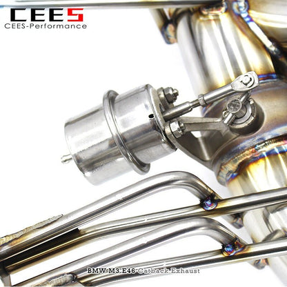 CEES Exhaust for BMW M3 E46 2004-2006 Stainless Steel Valve Muffler Catback Exhaust Exhaust System Refit Terminale Scarico Auto