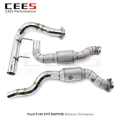 CEES Catalytic Con For Ford F150 SVT RAPTOR 3.5TT 2015-2019 Performance Exhaust System Stainless Steel Downpipe Without Catalyst