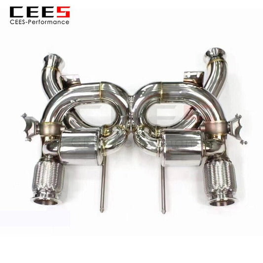 CEES Exhaust System For Mclaren 720S Stainless Steel Valve Muffler Catback Escape Tubo Escape Coche Terminale Scarico Auto