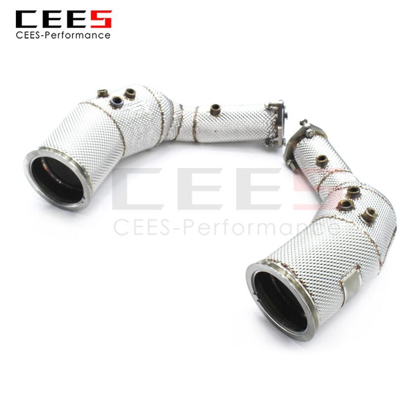 CEES Exhaust System For Audi RS6 C8 Headers With/Without Catalyst Test Pipe Converter High Flow Catted Exhaust Downpipe