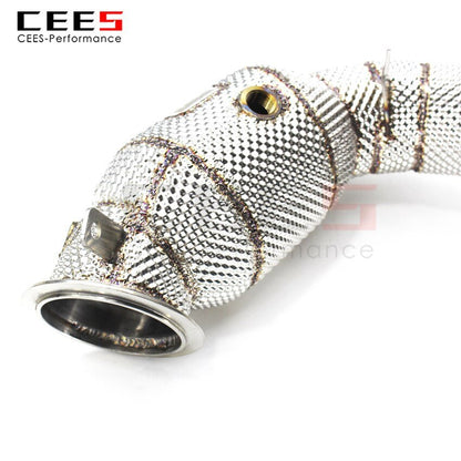 CEES Exhaust System For BMW M5 M6  F06 F10 F13 2011-2017  Headers Catalyst Test Pipe Converter High Flow Catted Exhaust Downpipe