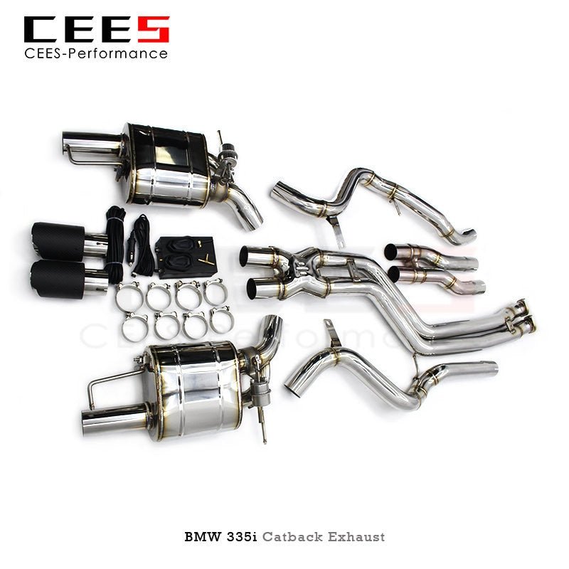 CEES Catback Exhaust for BMW 335i E90/E92/E93 3.0T N55 2009-2013 Stainless Steel Exhaust Pipe Catless Performance Valve Mufflers