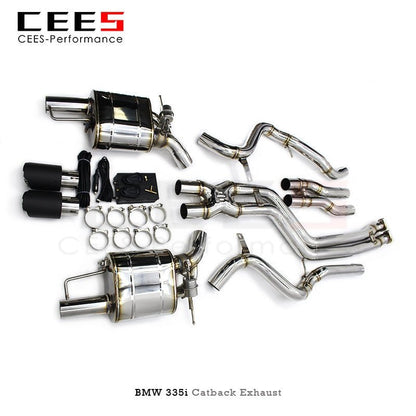 CEES Catback Exhaust for BMW 335i E90/E92/E93 3.0T N55 2009-2013 Stainless Steel Exhaust Pipe Catless Performance Valve Mufflers