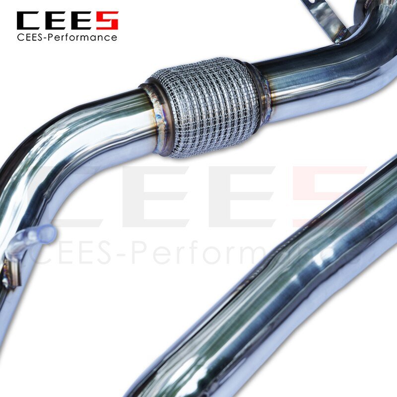 CEES Exhaust System For Audi A4b9 2.0 349 319 Headers With Catalyst Test Pipe Converter High Flow Catted Exhaust Downpipe