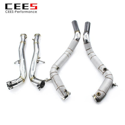 CEES Exhaust Downpipe For Benz G500 G550 G63 W464 4.0T 2018-2023 Stainless Steel Downpipe without catalyst Exhaust Pipe