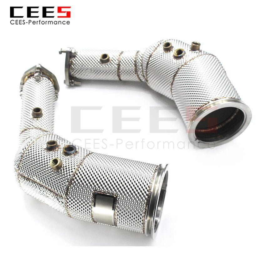 CEES Exhaust System For Audi RS6 C8 Headers With/Without Catalyst Test Pipe Converter High Flow Catted Exhaust Downpipe