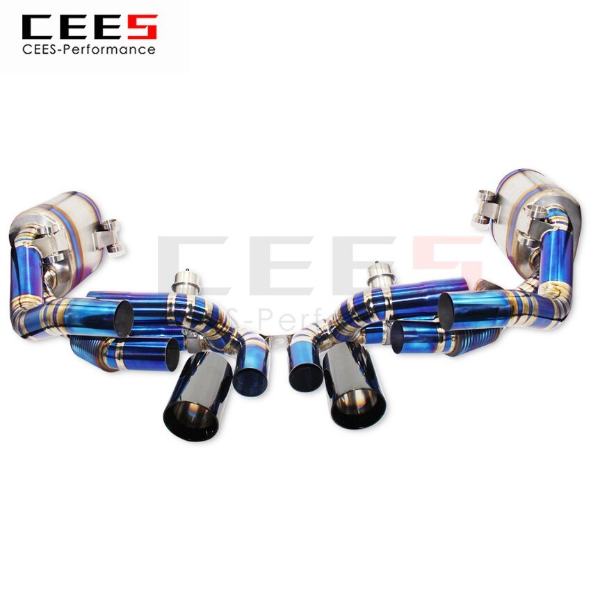 CEES Exhaust System For Porsche 911 991.1 3.4 Titanium Alloy Catback Valve Muffler Auto Modification Terminale Scarico Auto