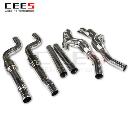 CEES Exhaust System For Mercedes-Benz c63 w204 Headers Stainless Steel Test Pipe No cat Downpipe Stainless Steel Car Parts