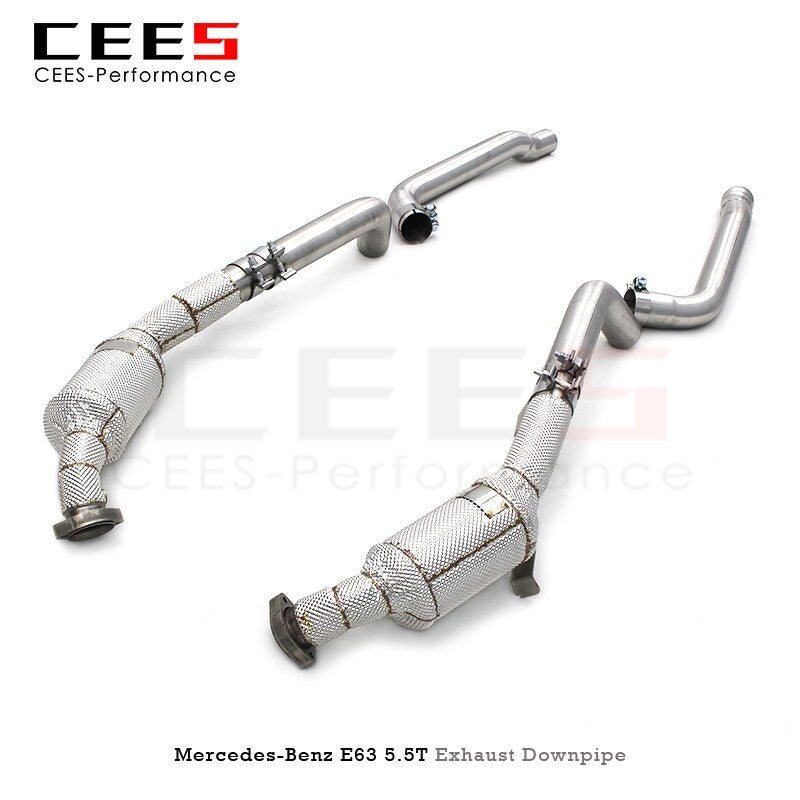 CEES Catless Downpipe for Mercedes-Benz E63 AMG 5.5T 2012-2016 Tuning Performance SS304 Downpipe with Catalyst Exhaust Pipe