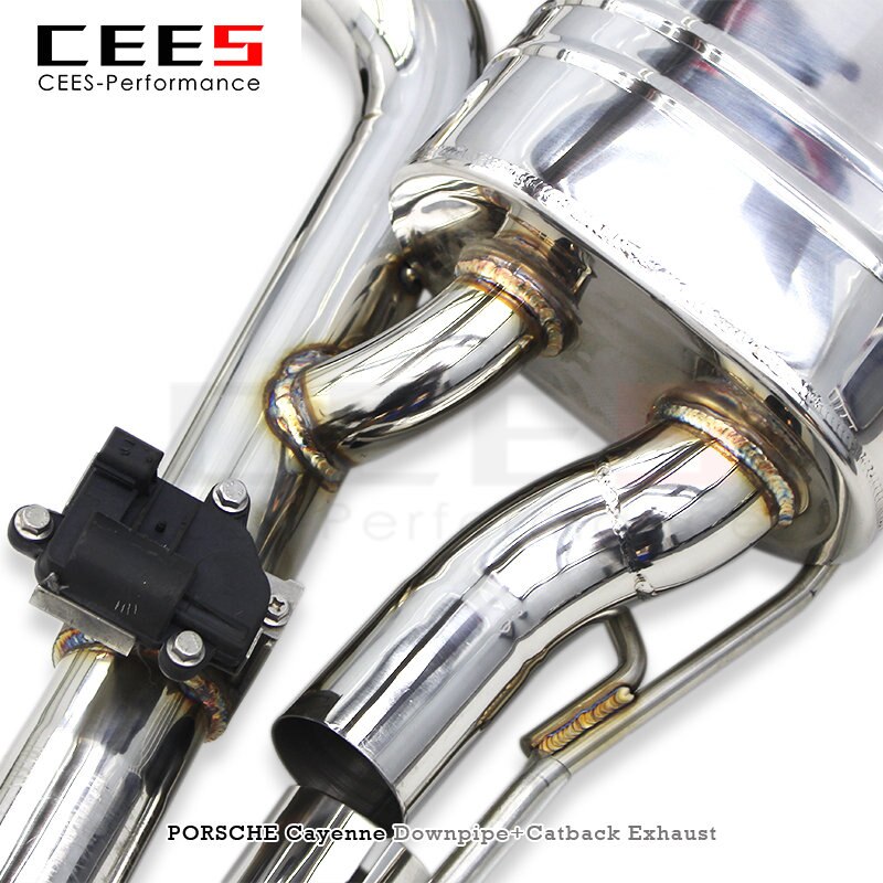 CEES High Quality Exhaust System for PORSCHE Cayenne 4.8 2010-2016 Stainless Steel Exhaust Pipes Valve Muffler Escape System