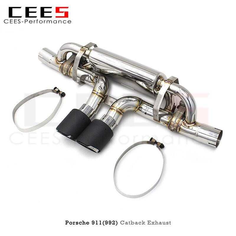 CEES Exhaust Pipe for PORSCHE 911 (992) 3.0T 2019-2023 Stainless Steel Muffler Exhaust System Tuning Performance Catback Exhaust