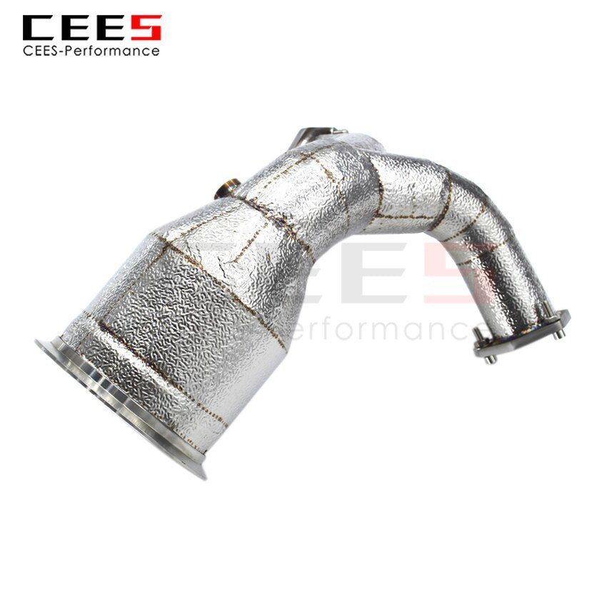 CEES Exhaust System For Audi S4 S5 3.0T Headers With/Without Catalyst Test Pipe Converter High Flow Catted Exhaust Downpipe