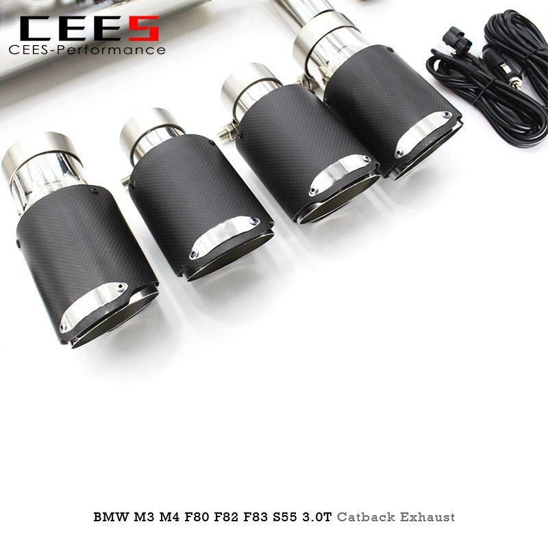 CEES Catback Exhaust for BMW M3/M4 F80 F82 F83 S55 3.0T 2014-2019 Steel Stainless Escape Performance Valve Exhaust Pipe Muffler