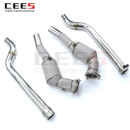 CEES Exhaust System For Maserati GT 4.2 Headers With Catalyst Test Pipe Converter High Flow Catted Downpipe Car Accessories