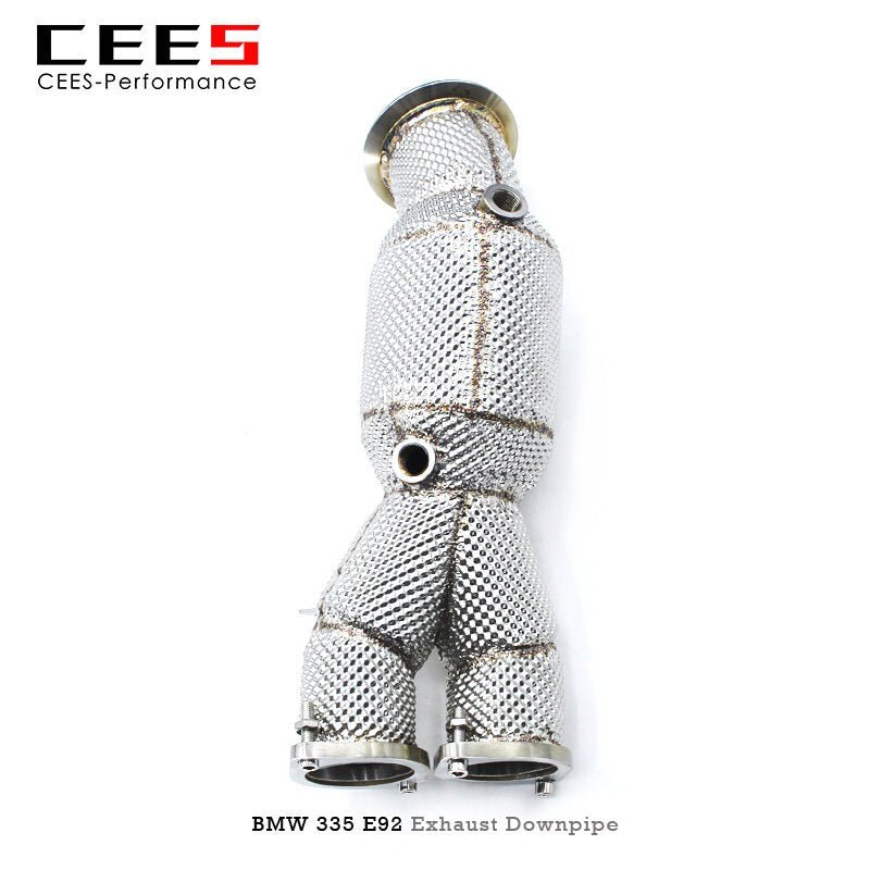 CEES Exhaust Downpipe For BMW 335i E90/E92/E93 3.0T N55 2009-2013 Stainless Steel High Flow Catted With Catalyst Deflectors