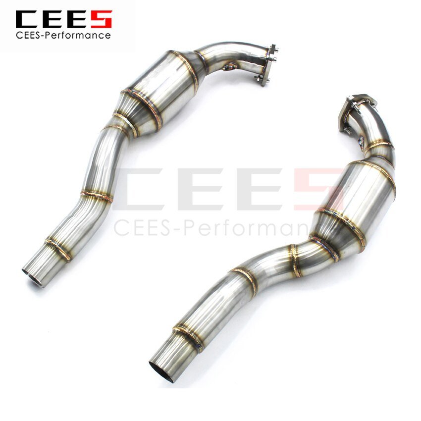 CEES Exhaust System For PORSCHE 911 (997.1 997.2) Headers With Catalyst Test Pipe Converter High Flow Catted Exhaust Downpipe