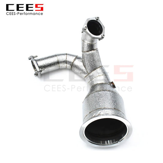 CEES Exhaust System For Audi S4 S5 3.0T Headers With/Without Catalyst Test Pipe Converter High Flow Catted Exhaust Downpipe