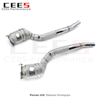 CEES Downpipe For Ferrari GTC4 Lusso/Lusso T 6.3 2016- Racing Car Stainless Steel Exhaust Catless downpipe without catalyst