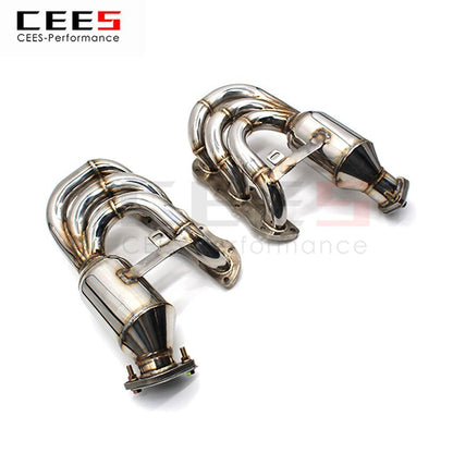 CEES Exhaust System For Porsche 981 Boxster Cayman Headers Stainless Steel Test Pipe No cat Downpipe Stainless Steel Car Parts